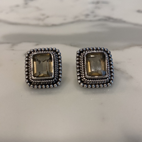 Sterling Silver and Topaz Earrings - Picture 2 of 6